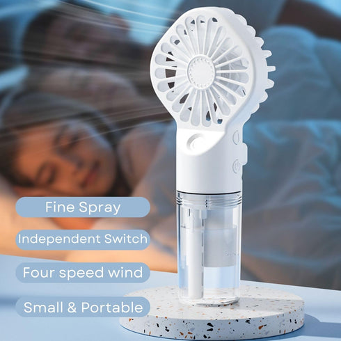 Portable Fan with Mist, Personal Mini Fans Portable Rechargeable, Misting Fans Handheld for Travel, Office, Outdoor