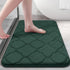 OLANLY Memory Foam Bath Mat Rug 30x20, Ultra Soft Non-Slip Absorbent Bathroom Carpet for Floor, Dark Green
