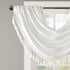 Madison Park Elena Waterfall Embellished Rod Pocket Valance, Faux Silk Window Valance, 38X46", White