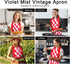 Violet Mist Red Plaid Vintage Apron for Women - Cute Ruffle Frilly Kitchen Apron, Retro 50s Style for Cooking