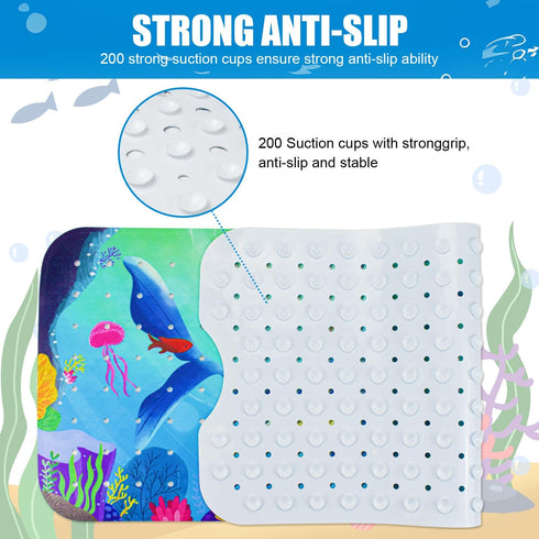 40''x16'' Vanleonet Baby Bath Mat for Tub for Kids, Extra Long Bathtub Mat Non Slip, Toddler Bath Mat Non-Slip for Tub