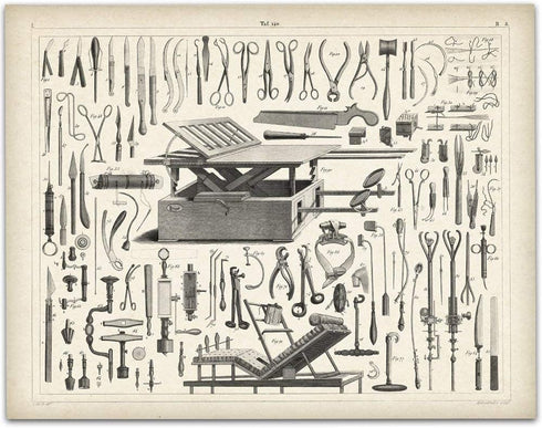 Vintage Medical Instruments - 11x14 Unframed Art Print - Great Gift For