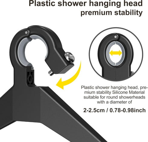 Orimade Adjustable Anti-slip Shower Caddy, Rustproof Hanging Organizer with 2 Hooks for Shower Storage