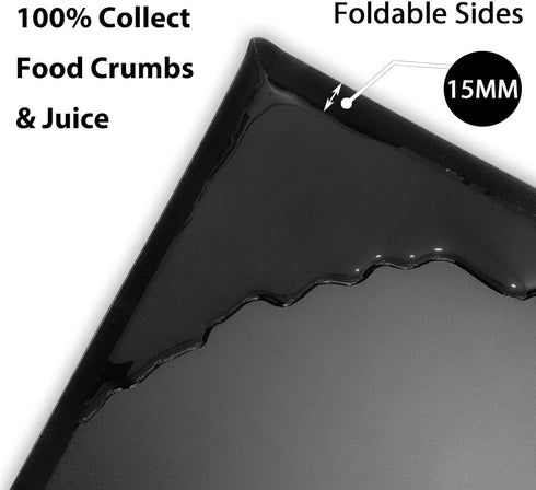 WK Extra Thick Foldable Cutting Boards with Lip, Flexible Plastic Mats for Kitchen, Non-Slip, BPA Free, Dishwasher