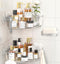 Corner Shower Caddy, 3-Pack Adhesive Shower Organizer with Soap Holder and Hooks,