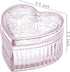 Gaolinci Crystal Glass Heart-Shaped Storage Box, Embossed Jewelry Box Candy Box with Lid
