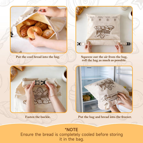 Ministrouetion 2 Packs Beeswax Bread Bags for Homemade Bread, XL Reusable Cotton Linen Sourdough Bread Bags to Keep