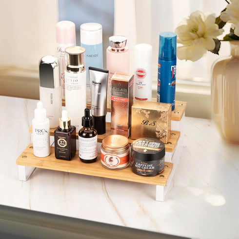 Spice Rack Kitchen Cabinet Organizer - 3 Tier Seasoning Shelf, Step Spice Storage Holder for Kitchen Cabinet, Pantry,