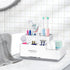 Toothbrush Holder with Anti-Slip: Multifunctional Bathroom Organizer Caddy for Easy Cleaning & Storage