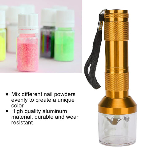 Nail Art Powder Mixing Grinder, Electric Grinder Tool for Nail Salon Home Kitchen (Gold)