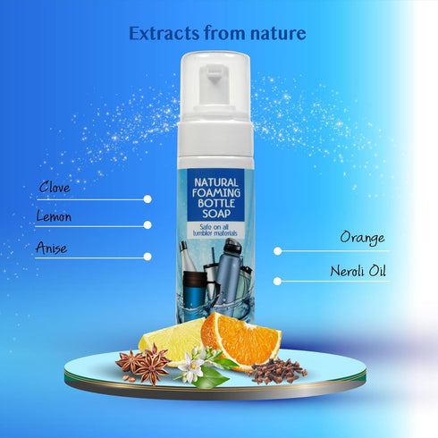 200ml Natural Foaming Bottle Soap | Safe for Stainless Steel, Plastic & Thermal Flasks | Eco-Friendly & Plant-based