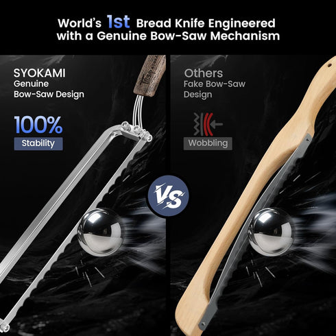2025 1st 4 SYOKAMI Upgrade Bread Knife for Homemade Bread, World's Real Bow-Design Sourdough Bread Slicer, Razor-Sharp