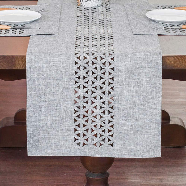 ARTABLE Rectangle Table Runner, Fabric Farmhouse Gray, Home Garden Table Runners for Indoor and Outdoor Dining (Gray,
