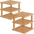 2 Pack Bamboo Corner Shelf,3 Tier Kitchen Cabinet Organizer for Plates and