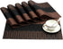Set 7 Set SHACOS Placemats with Table Runner of Woven Vinyl Plastic Wipe Clean Heat Resistant Table Mats and Runner