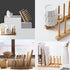 INNERNEED Bamboo Wooden Plate Racks, Dish Stand Holder, Kitchen Storage Organizer for Dish/Plate/Bowl/Cup/Pot Lid (Pack