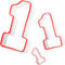 3Pcs Number One Cookie Cutters 5", 4", 3", Heavy Duty Food-Grade Stainless Steel Cookie Cutter Set, Coated with Soft PVC