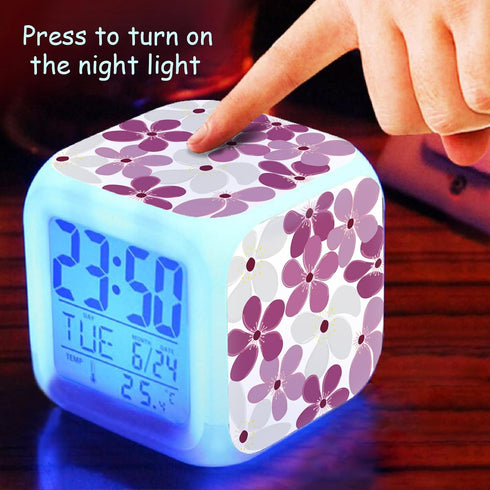 ZonleeApex 7 (3.15x3.15x3.15 inch) Daisy Alarm Clock for Girls, Daisy-Themed Kids Alarms, Digital Desk Clock, Battery