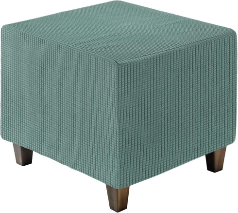 uxcell Ottomen Cover Square, Jacquard Ottomen Slipcover with Elastic Bottom, Stretchable Footrest