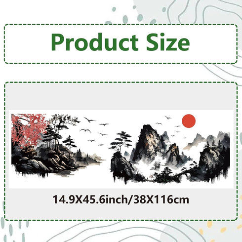 GORGECRAFT 46x15"/116x38cm Large Landscape Wall Stickers Double Sided Mountain Window Decals Scenery Window Cling Non Adhesive Butterfly Static Vinyl Film for Glass Sliding Door Prevent Bird Strikes