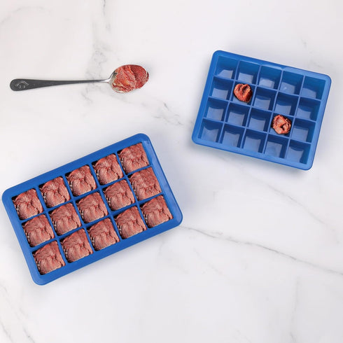 BECOKIT 1 2 2 Pack) Tbsp & Tbsp Silicone Freezer Molds - Perfect for Storing Garlic, Herbs, Ginger, Pesto, Tomato