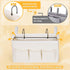 Bedside Caddy Organizer with Fixed Straps and Water Bottle Holder, 2pcs White for Home, College Dorm, Bunk Bed