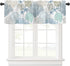 Blue Farmhouse Short Window Curtain Valances, Summer Beach Coral Starfish Valances, Nautical Coastal Rod Pocket