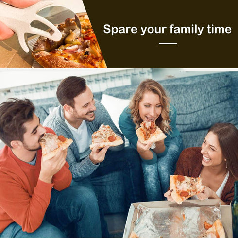 Pizza Cutter Wheel, Stainless Steel Slicer with Cover, Super Sharp and Dishwasher Safe, Beige