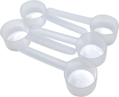 2 Tablespoon Long Handle Scoop for Measuring Coffee, Pet Food, Grains, Spices, Pack of 5 (1/8 Cup | 1 Oz. | 29.6 mL)