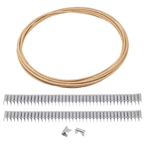 House2Home Upholstery Stay Wire for Sofa Furniture Springs, 40ft with 80 Clips, 16 Gauge Paper Wrapped Wire