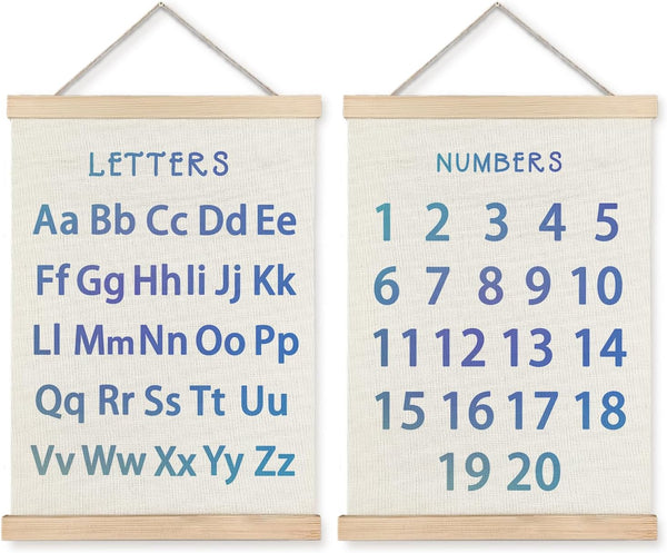 Supwhd Classroom Wall Decor, Numbers and Alphabet Educational Wall Art Poster, Alphabet
