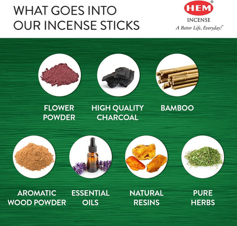 Hem Cannabis Incense Sticks - 120 Sticks, 6 Boxes, 9 Inches Long, 20g per Box - Perfect for Meditation