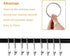 Lansian 20pcs Rustproof Matte Stainless Steel Curtain Rings with Clips, 1.5 Inch Drapery Hangers for Window