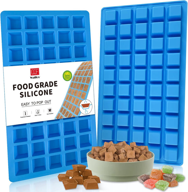 Walfos Square Silicone Molds, Non-Stick Dog Treat Molds for Baking and Freezing, 2 Packs for Puppy Treats