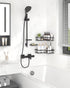 3-Pack Sakugi Corner Shower Caddy - Shower Organizer with Soap Holder & Built-In Hooks, Rustproof Metal Shower Shelves