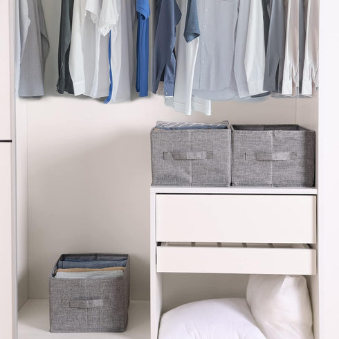 Fixwal 4pcs Wardrobe Clothes Organizer, Foldable Jean Organizer for Drawer, Washable Compartment Storage Bins for