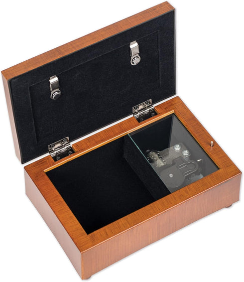 Cottage Garden Woodgrain Embossed Jewelry Music Box - Mother's Love Gift of Her Spirit Plays Wonderful World