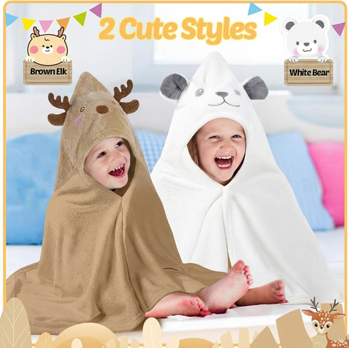 2 27.5 55'' 3-10 Preboun Pcs Kid Toddler Hooded Bath Towel x Winter Large Hooded Towel for Kids Yrs Wrap Bathrobe Boy