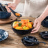 Vicrays Set of 6 Ceramic Soup Spoons, 6.4 Inch Asian Porcelain Ladle Utensils for Ramen, Dumplings, Pho, Miso (Blue)