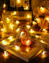 WFGGEH 10ft 20 Moon Star String Lights Plug in, LED Star and Moon Fairy Lights Warm White for Birthday Party Christmas