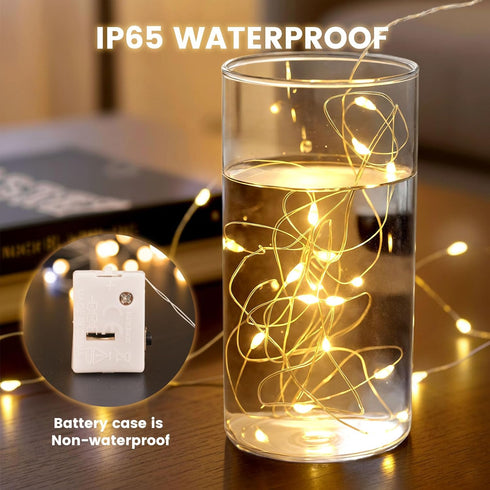 15 Pack 7Ft 20 DomeStar Fairy Lights Battery Operated, LED Waterproof String Lights Wire Firefly Starry Moon Light