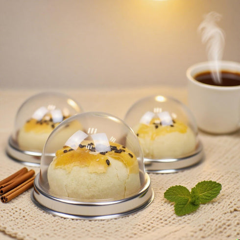 EchoDone 50 Set Clear Plastic Mini Cupcake Boxes - Muffin Pod Dome Single Container Box for Wedding Birthday Gifts