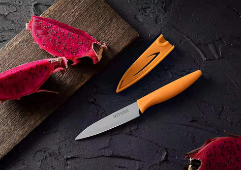 4PCS Paring Knife Set, 4 Inch Ultra Sharp Kitchen Knives with Knife Covers, German Steel, PP Plastic Handle