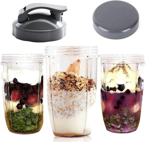 Stay-Fresh Resealable Cup Lids & Flip Top To-go Lid - Replacement Parts for NutriBullet Blender Cups