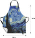 Britimes Apron for Home Kitchen Cooking Baking Gardening, 32x28 inch with Pockets Starry Night Oil Painting