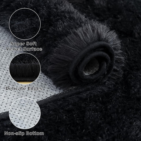 Lairep 5x7 Large Area Rugs for Living Room Bedroom, Feet Black Fluffy Shag Rugs, Ultra Soft Shaggy Plush Fuzzy Modern
