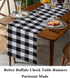Partisout Buffalo Check Table Runner with Tassel, Washable Cotton Linen Gingham Table Cover, Checked Design