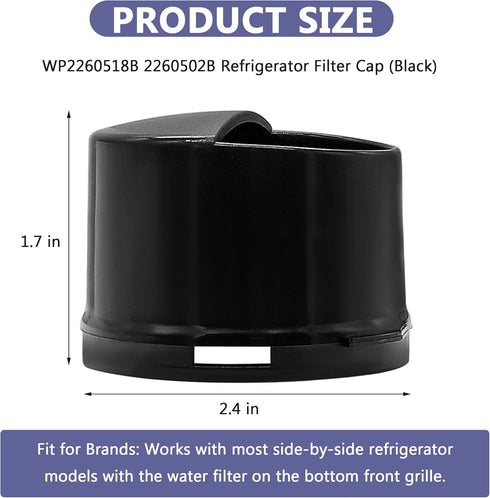 Romalon 2260502B Refrigerator Water Filter Cap Fit for Whirl-pool & Ken-more, Replaces 2260502, AP6006882, AH896110, EA896110