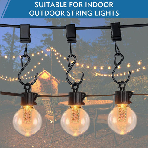 Viklluyr 50 Pack Christmas Light Clips Hanging Hooks - Outdoor String Light Clips - Heavy Duty Metal Camper Awning