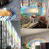 GORGECRAFT 6x7 Inch Leaf Window Clings, Static Rainbow Window Stickers, Anti-Collision Glass Decals for Decor